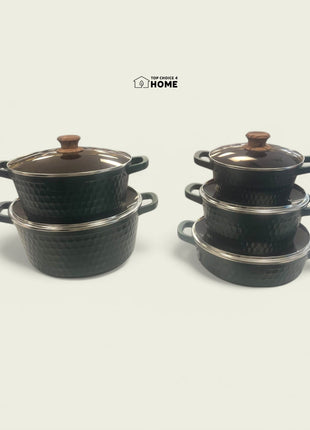 Concave Pattern Casserole Set 10 Pieces with Marble Coating and Non-Stick, Eco Friendly,, Safe for Health