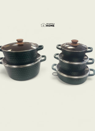Concave Pattern Casserole Set 10 Pieces with Marble Coating and Non-Stick, Eco Friendly,, Safe for Health